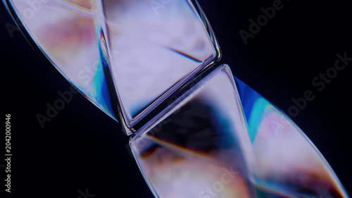 Rotating Glass Panels with Dispersion Macro Seamless Loop Animation 3D Render