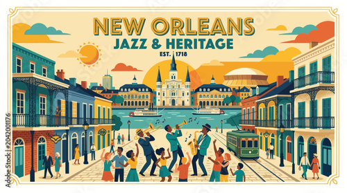 Photography New Orleans Jazz & Heritage Festival, French Quarter street scene, music, cultur