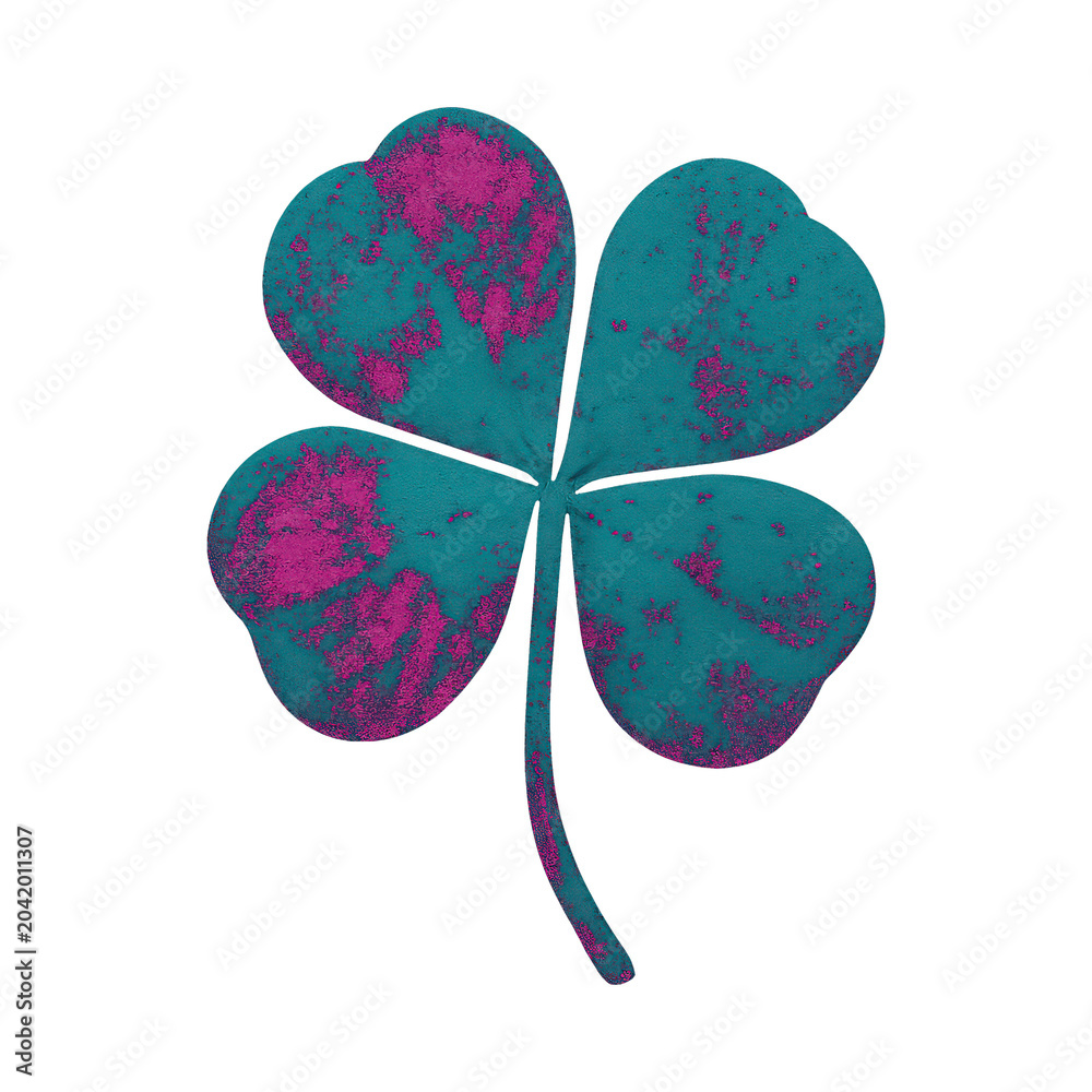 Obraz premium PNG Colorful textured four-leaf clover