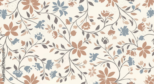 Delicate Floral Pattern with Soft Pastel Colors.