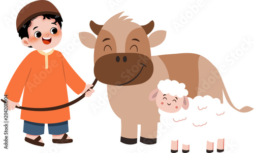 Kid with frm Animals