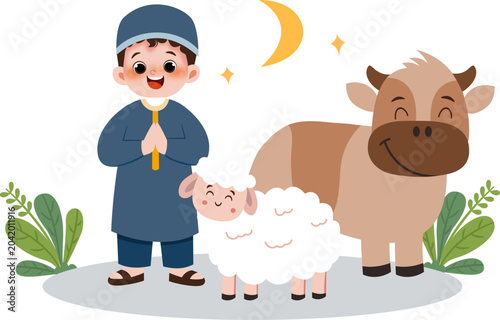 Kid with frm Animals