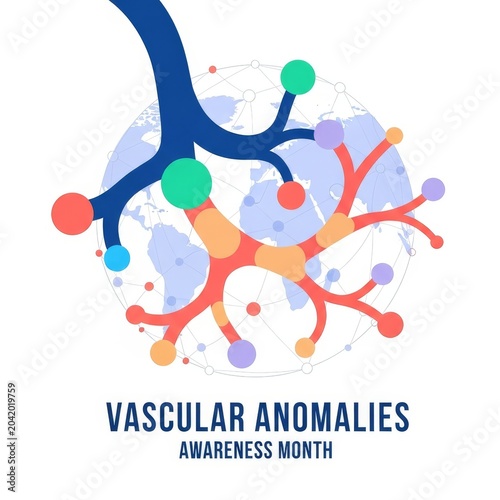 Vascular Anomalies Awareness Month abstract medical illustration