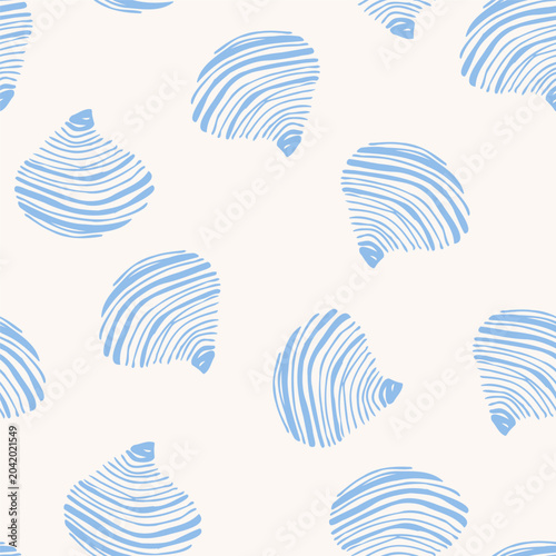 Фотография Abstract stylized, fan-shaped seashells seamless pattern