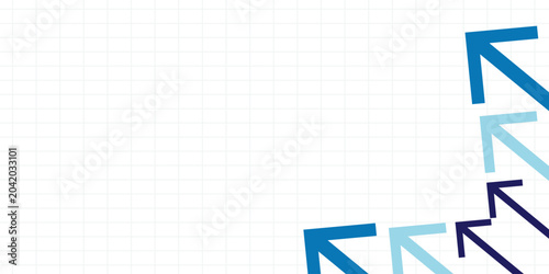 Vászonkép Up arrows inclined graph paper growth rate development background