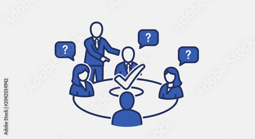 Team collaboration illustration business people discussing ideas and solutions