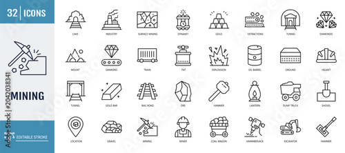 Foto Mining icon set