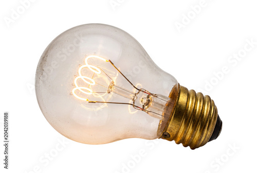 Konstfotografi Light bulb on transparent background lightbulb lamp