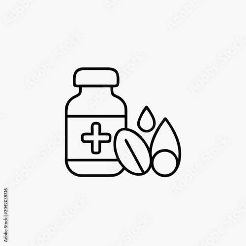 medicinel line art icon silhoutte vector template