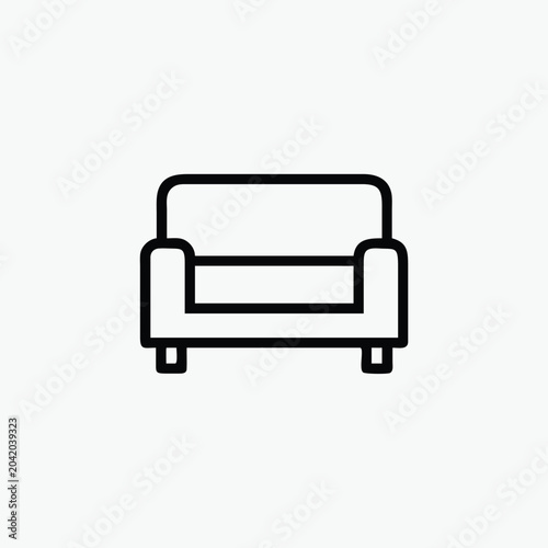 minimalist line art sofa icon template.