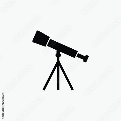 telescope vector icon silhoutte vector template