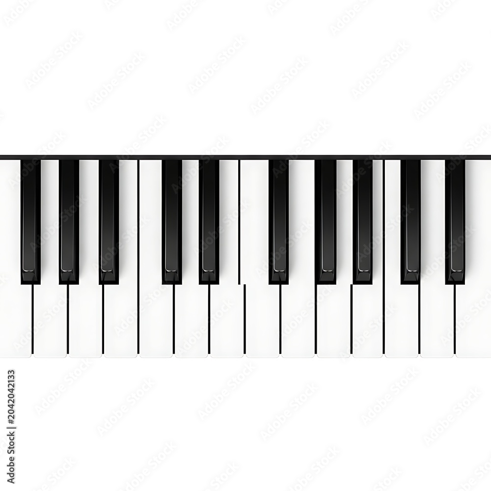 Fototapeta premium Classic Black and White Piano Keys Arranged in Minimal Music Background