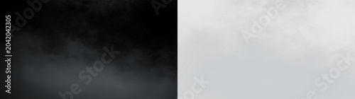 Valokuva Cloudy sky with grey tones isolated on transparent background showing diffuse li
