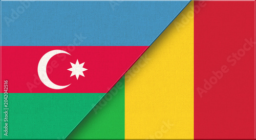 Photos Flag of Azerbaijan and Mali -3D illustration