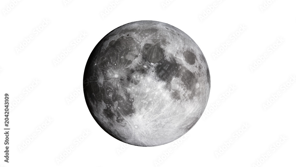 Fototapeta premium Full moon with visible craters and surface details