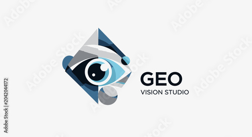 Abstract geometric eye logo design for vision related concepts
