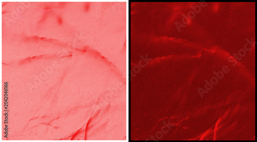 Foto Microscopic red blood cells texture, biological human tissue under microscope, o