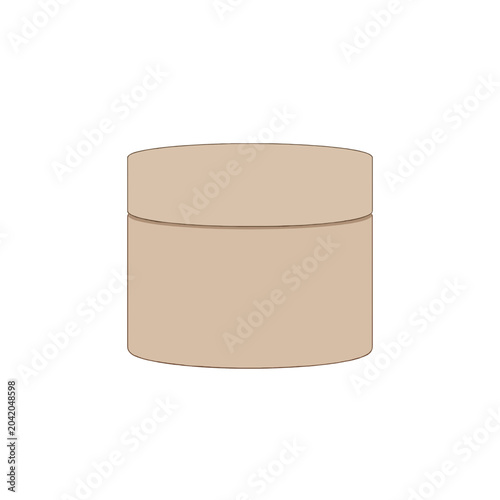 Brown cylindrical container on white background