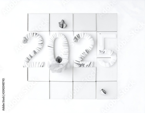 A creative 3D representation of a year in a grid pattern