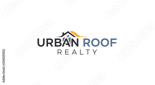 Urban roof realty logo modern design with house icon and text