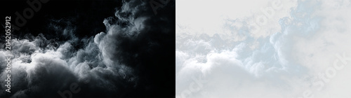 Billede på lærred Clouds floating in the sky with light shades of gray and blue appearing during t