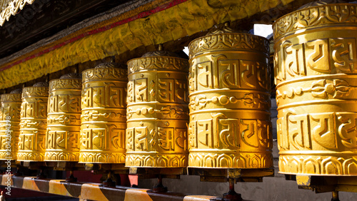 Photos Tibetan prayer wheels made from metal at Swayambhunath Temple - Monkey Temple, K