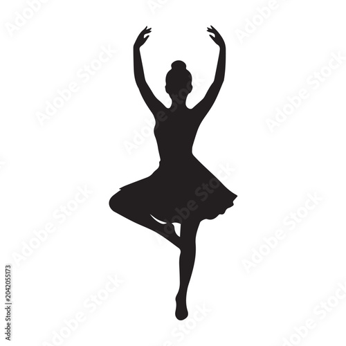 vector silhouette of ballet dancer