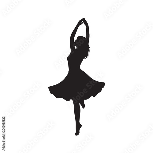 black silhouette of a ballerina