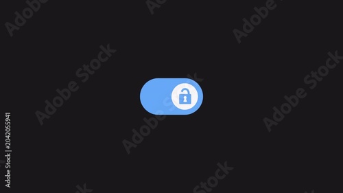 Unlock switch button animation. Transparent Alpha Channel