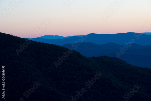 September sunset in Shenandoah National Park at Timber Hollow Overlook  located in Virginia