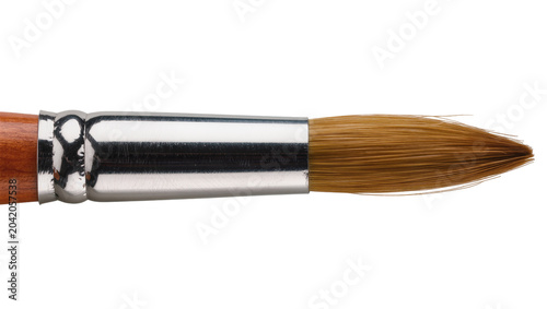 Tableau sur toile Round tip artist paintbrush with wooden handle and metal ferrule