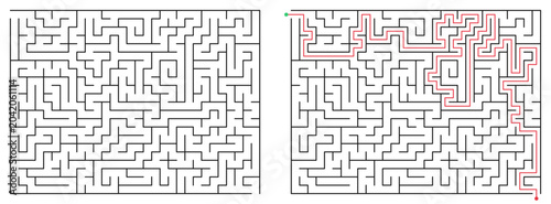 Canvastavla Rectangle shaped labyrinth with answer