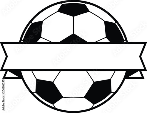 Fotografija soccer ball graphic with blank center strip for editable team crest