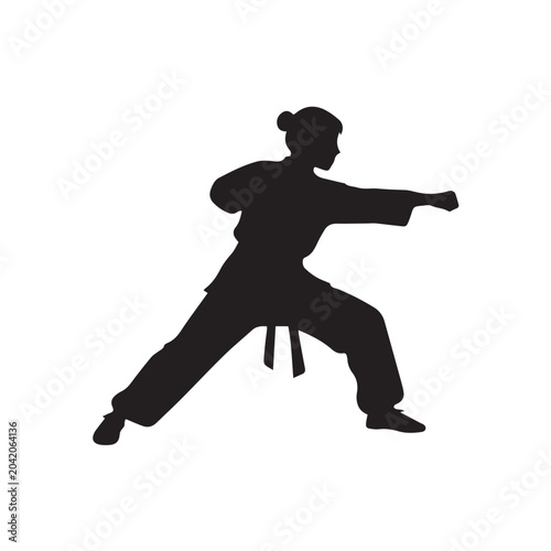 silhouette of a young man fighting