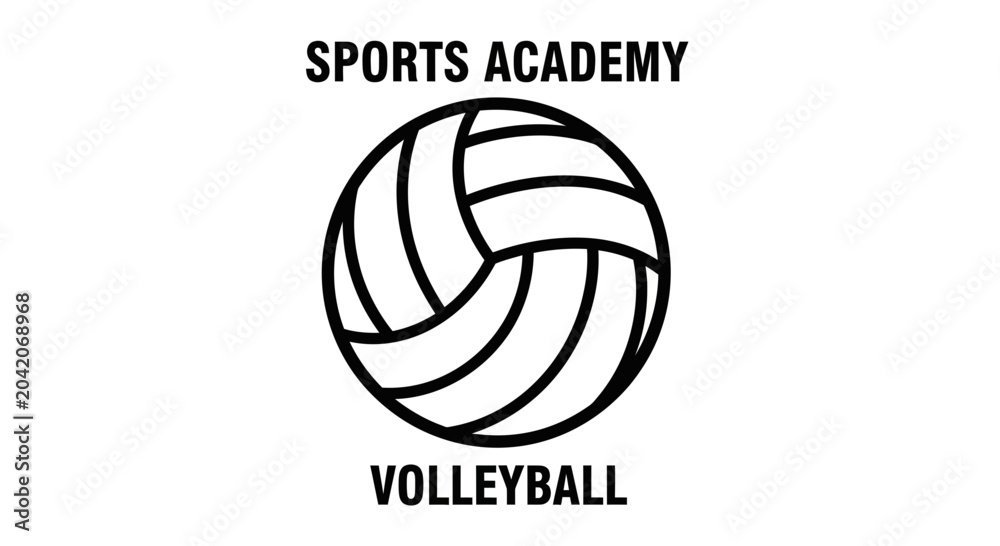 Fototapeta premium Volleyball Emblem: Perfect for Sports Academy, Clubs, Teams, And Competitions Brand Identity