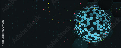 Quadro su tela Digital cyberspace background representing big data, cloud computing, and AI tec