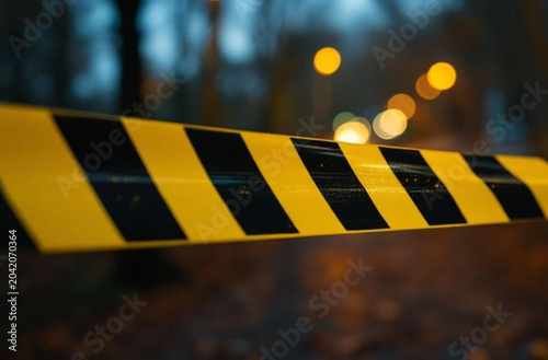 Police tape on a crime scene