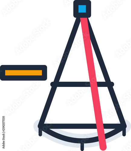 Foto A minimalist flat vector illustration of a marine navigator sextant tool for cel