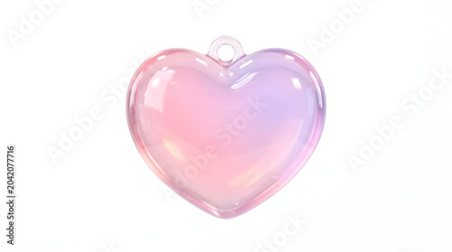 Iridescent heart, holographic heart pendant, pink purple heart, shiny heart charm