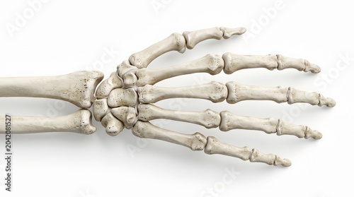 Foto Detailed Human Hand and Wrist Bones Skeletal 3D Render