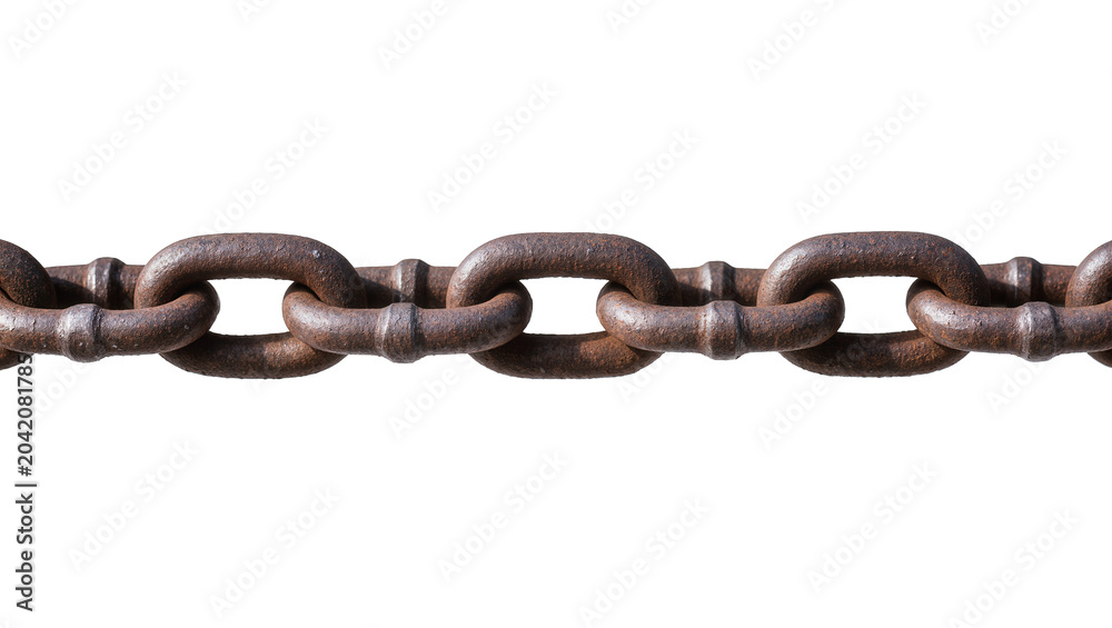 Fototapeta premium Rusty metal chain links close-up