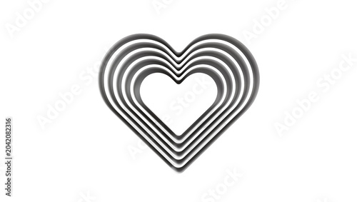 Quadro su tela Nested heart shaped cookie cutters set