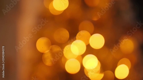 Golden Bokeh Light Abstract Defocused Glowing Motion Background Loop video 4k