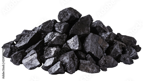 Canvastavla Pile of black coal chunks with rough texture
