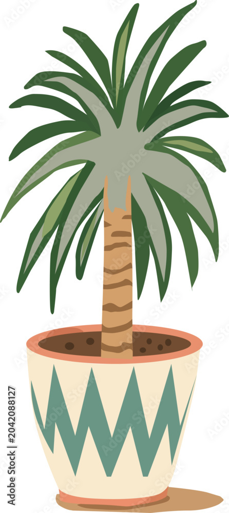 Obraz premium Palm tree in pot vector