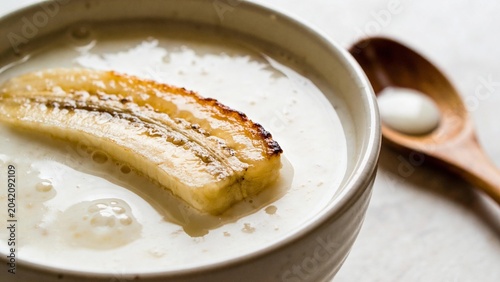 Banana in coconut milk , thai called Kluai Buat Chi