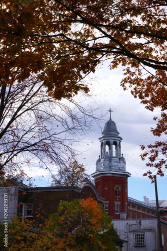 tower bell of a church in autumn