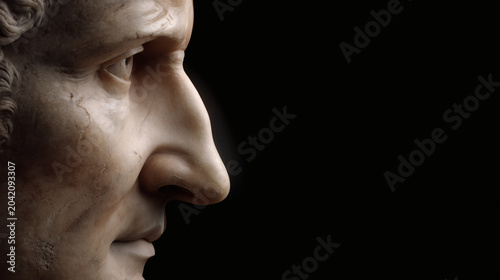 Cara de una escultura griega