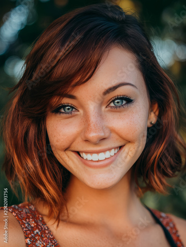 Retrato de una mujer joven pelirroja