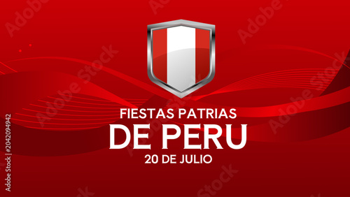 Tableau sur toile Fiestas patrias de Peru 20 de julio - banner, poster vector illustration